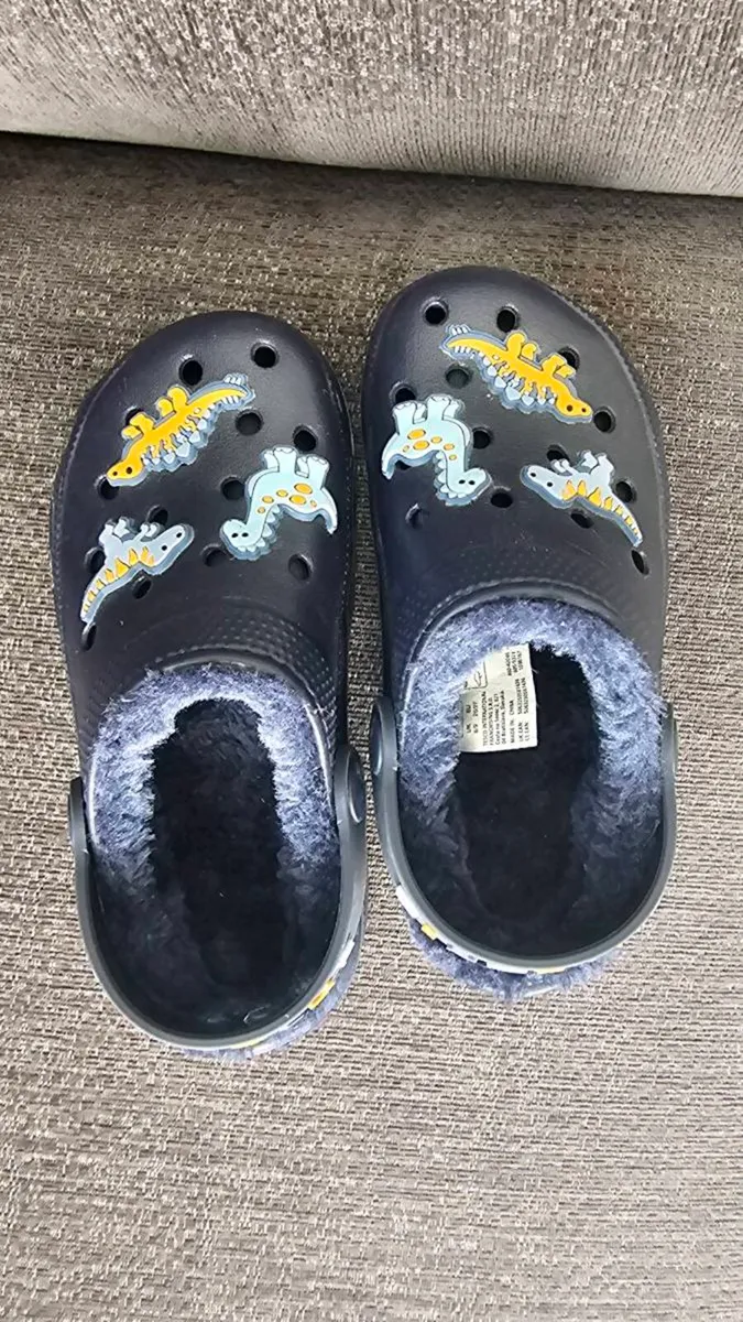 Boys Fleece-Lined Dinosaur Clogs - Image 1
