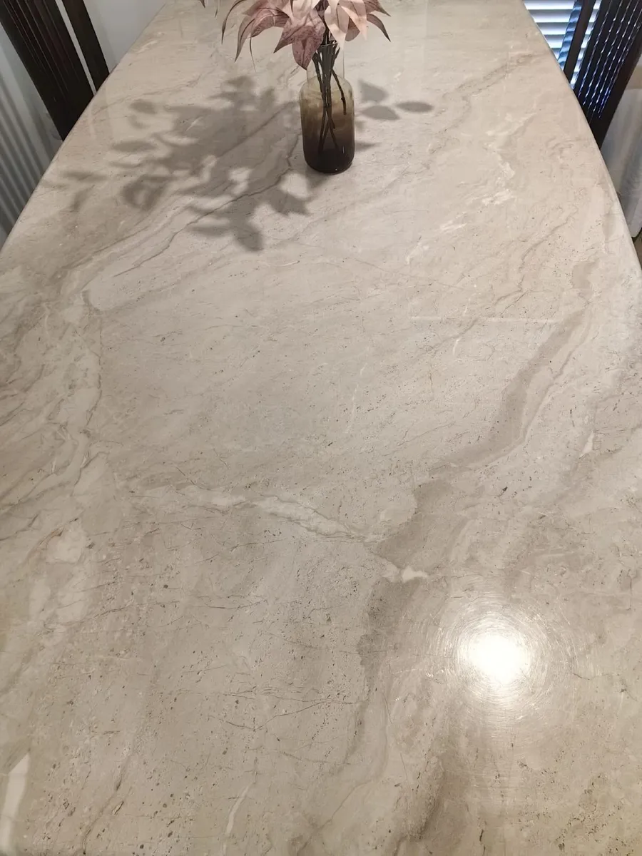 Dining Table + 4 Chairs - Solid Marble Top - Image 2