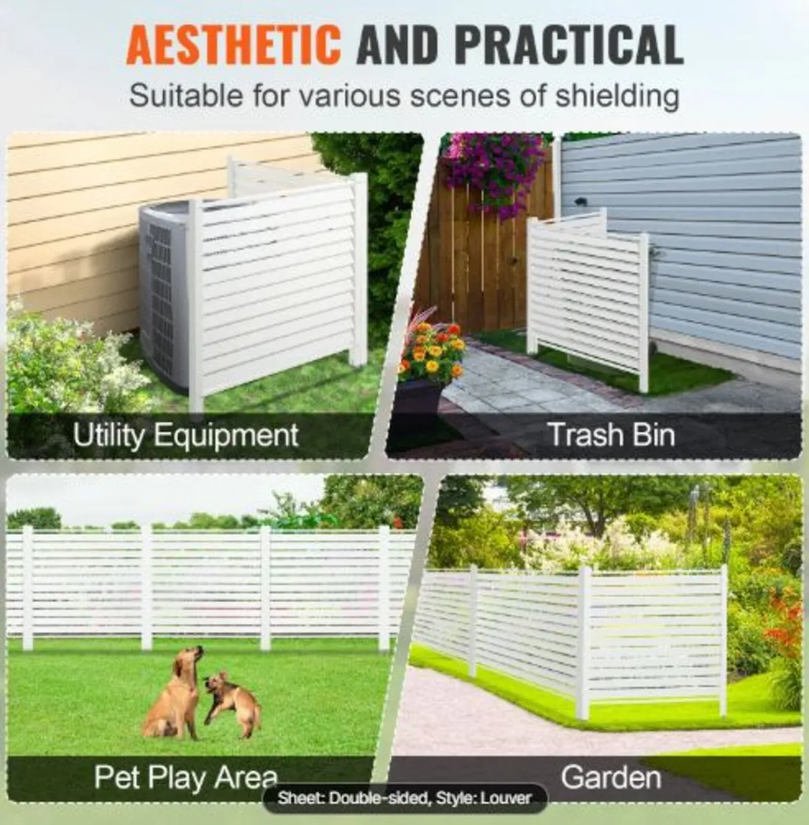 48" W x 48" H Vinyl Privacy Fence Panels, Air - Image 4