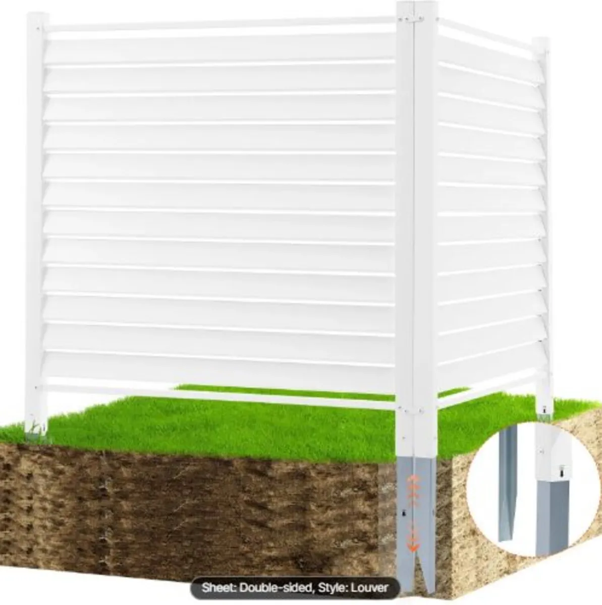 48" W x 48" H Vinyl Privacy Fence Panels, Air - Image 1