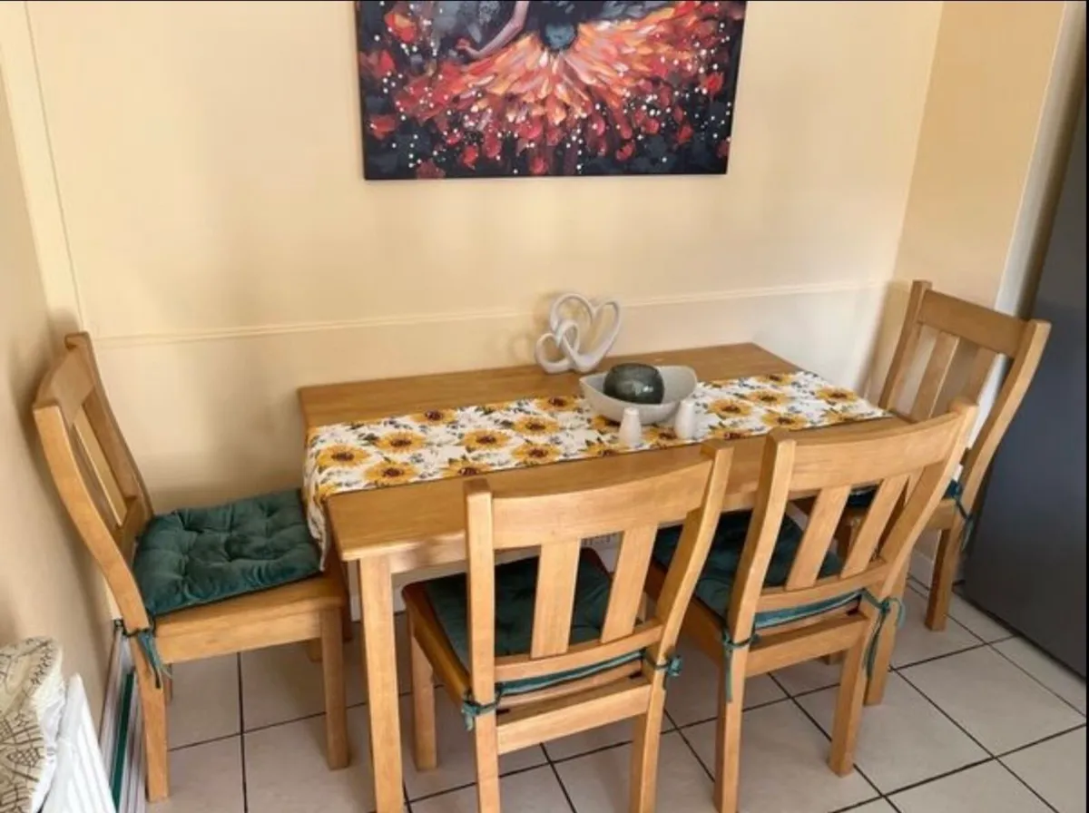 Solid wood table and chairs - Image 1