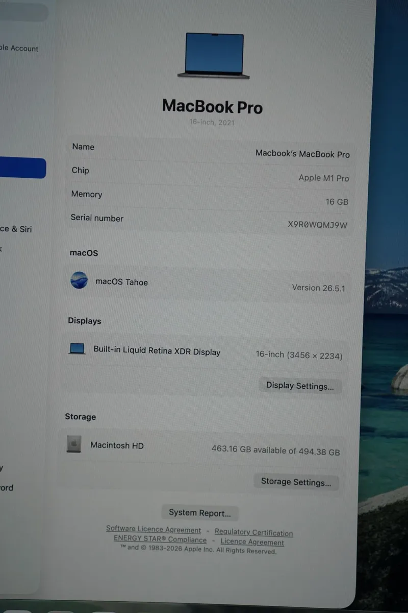 MacBook Pro 16" 2021 M1 Pro | 16GB | 512GB - Image 2
