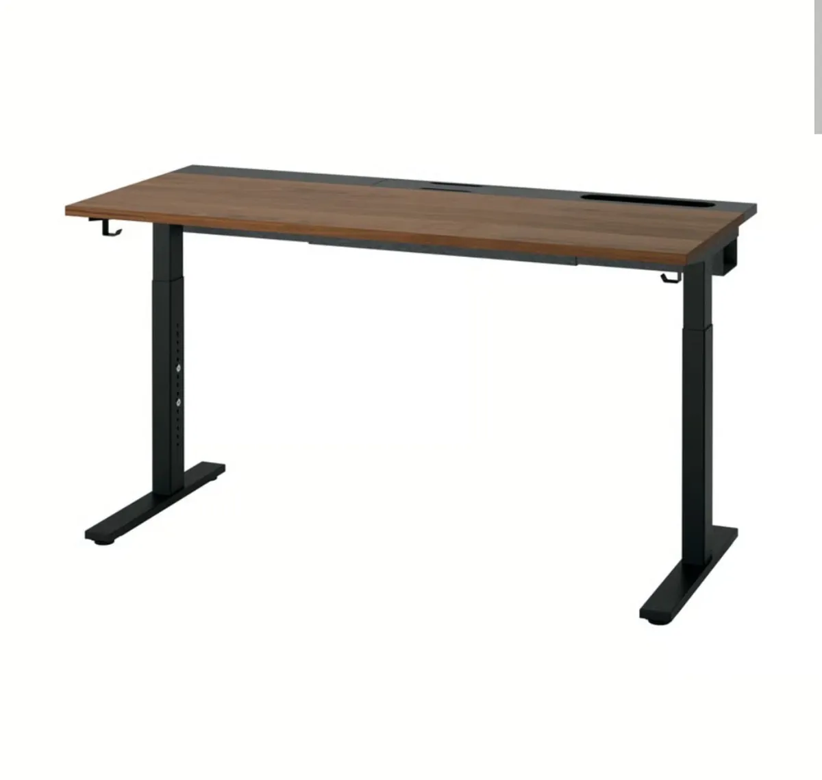 MITTZON Office desk walnut veneer/black - Image 1