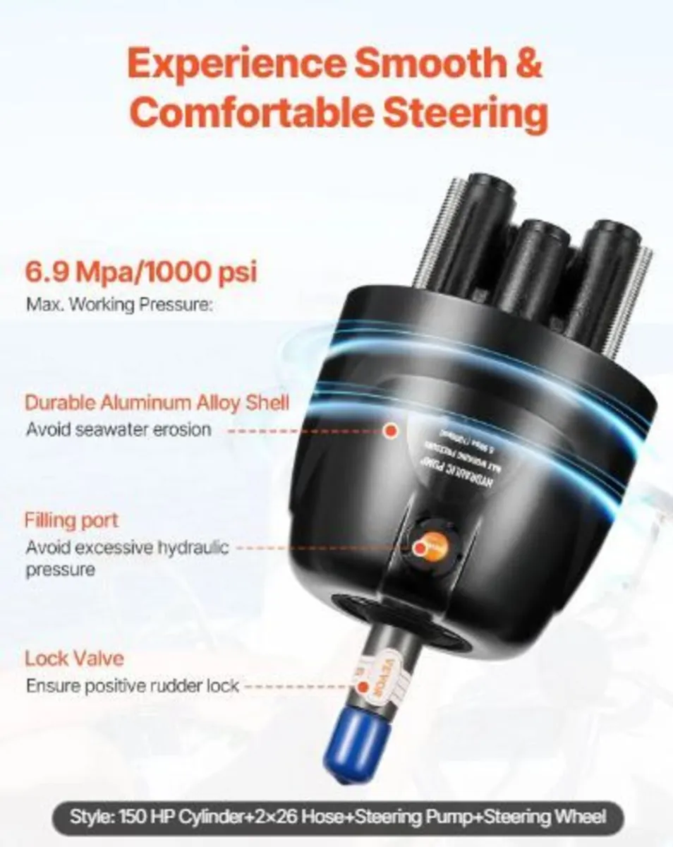 150HP Hydraulic Outboard Steering Kit - Image 3