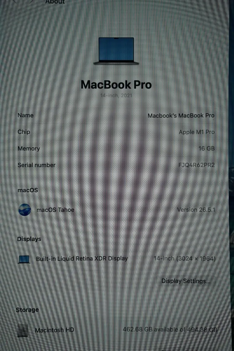 Macbook Pro 14" 2021 M1 Pro | 16GB Ram | 512GB - Image 2