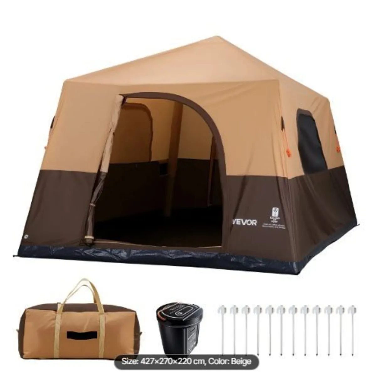 Camping Tent, 8 Person Inflatable Cabin Tent - Image 1