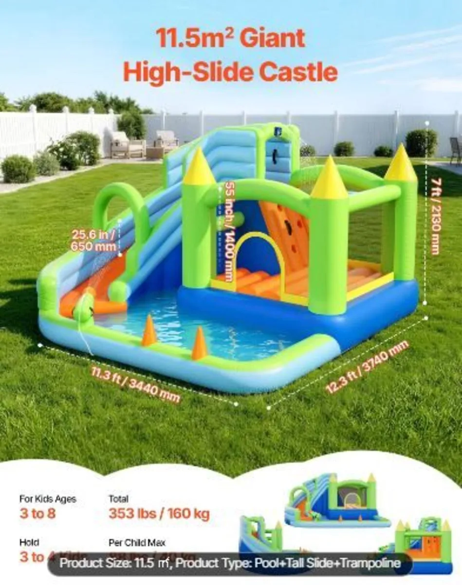 Inflatable Bounce House, 11.3 x 12.3 x 7.0 ft - Image 2