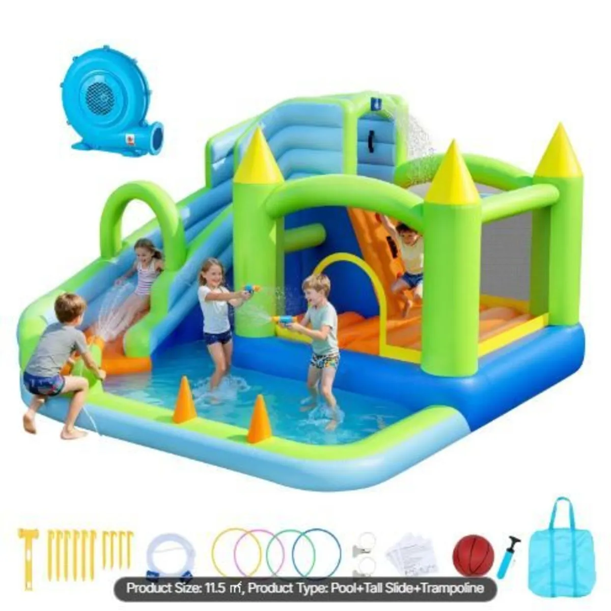 Inflatable Bounce House, 11.3 x 12.3 x 7.0 ft - Image 1