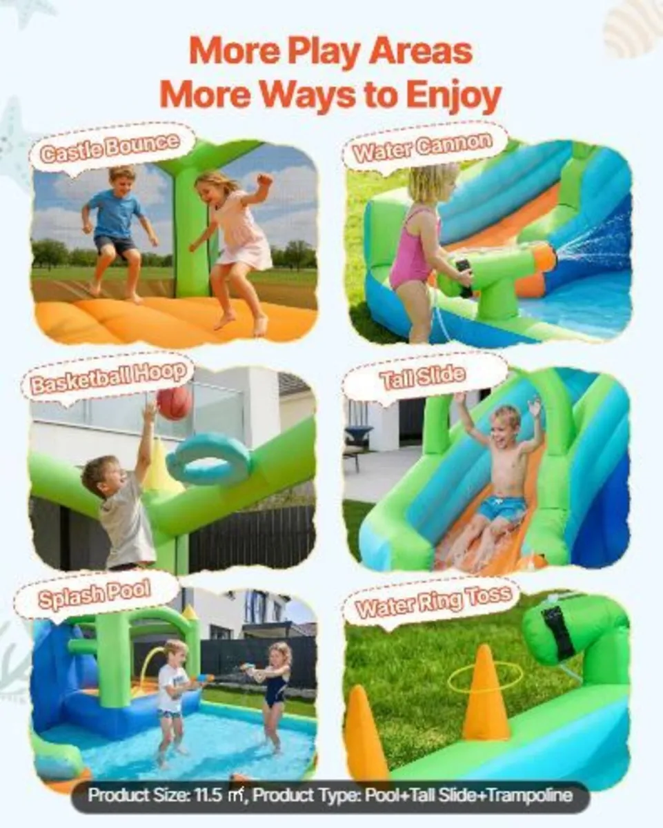 Inflatable Bounce House, 11.3 x 12.3 x 7.0 ft - Image 4