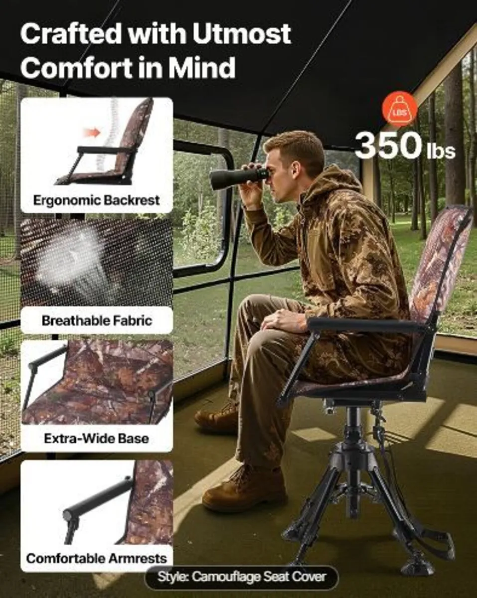 Hunting Chair, 360° Silent Swivel - Image 2