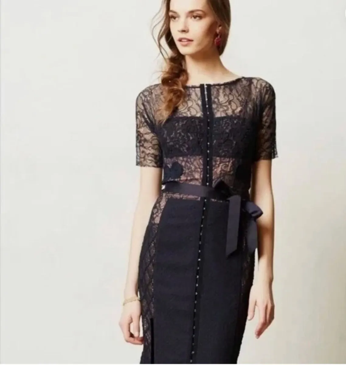 Designer Byron Lars Beguile Carissima Sheath Navy - Image 1