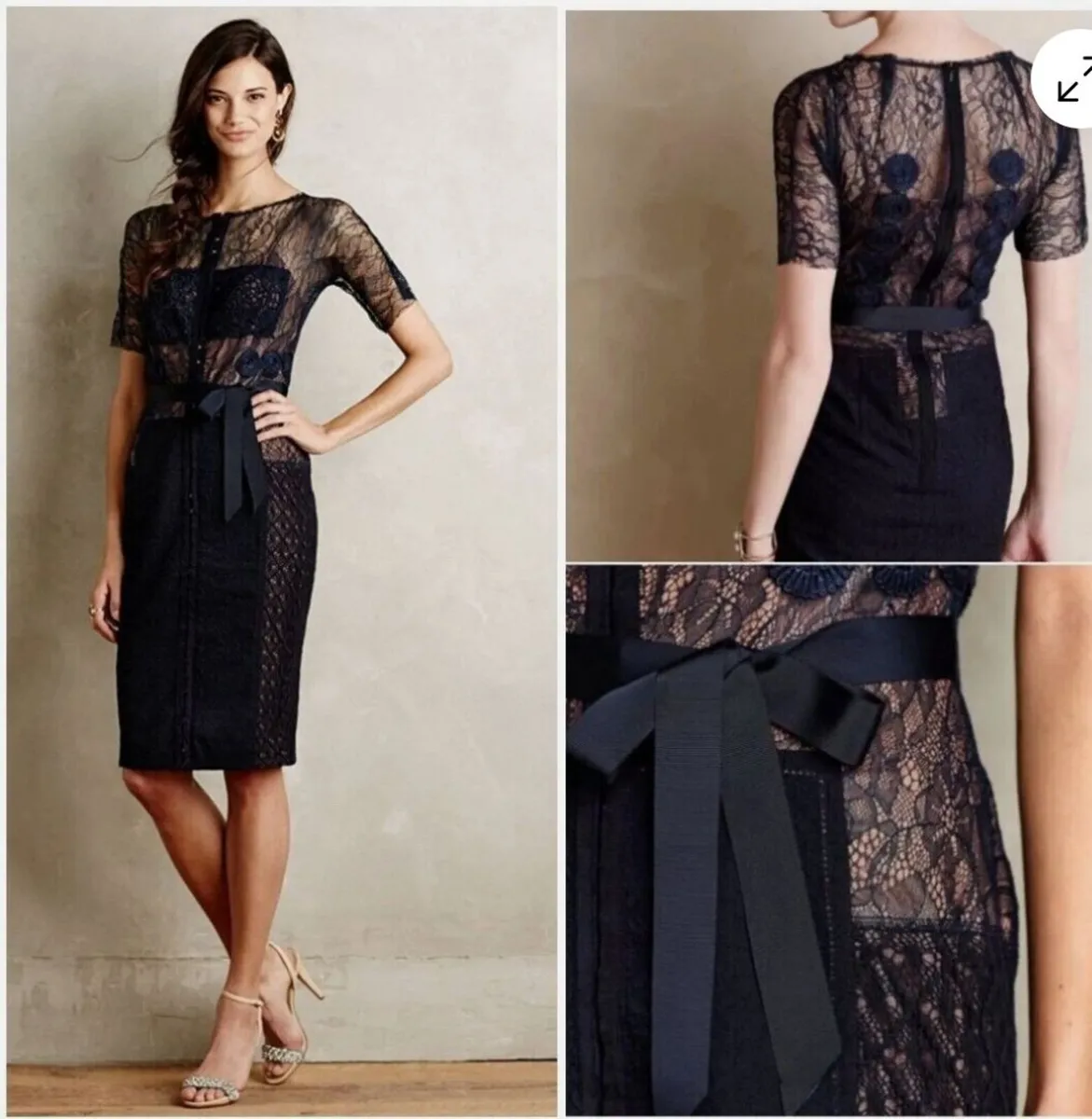 Designer Byron Lars Beguile Carissima Sheath Navy - Image 2
