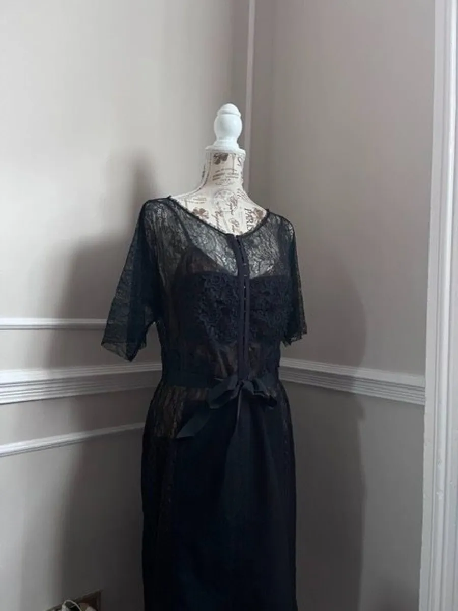 Designer Byron Lars Beguile Carissima Sheath Navy - Image 3