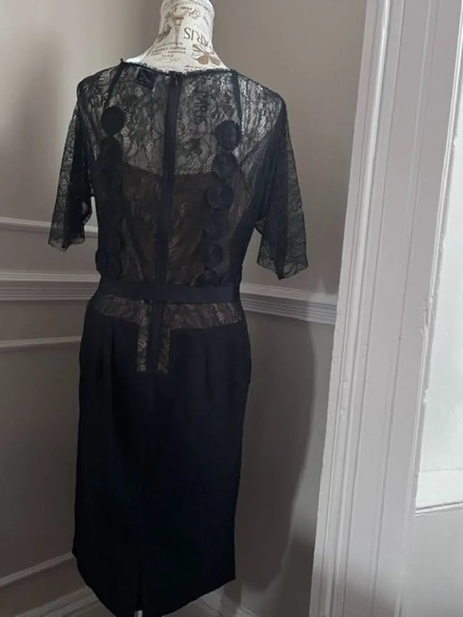 Designer Byron Lars Beguile Carissima Sheath Navy - Image 4