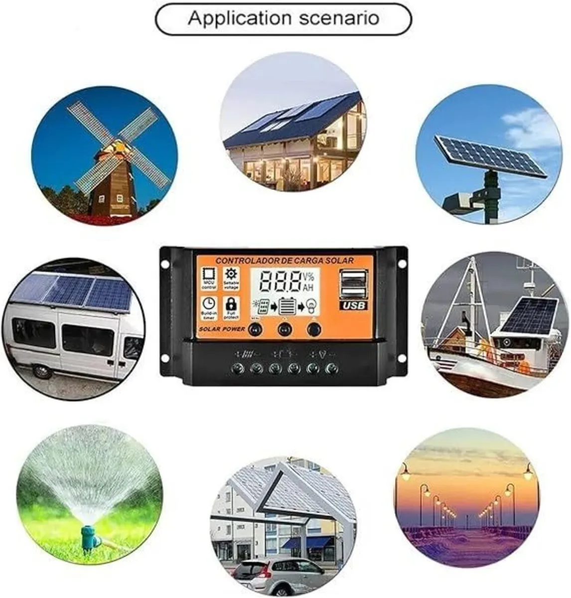 Solar Charge Controller 100A 70A USB - Image 3
