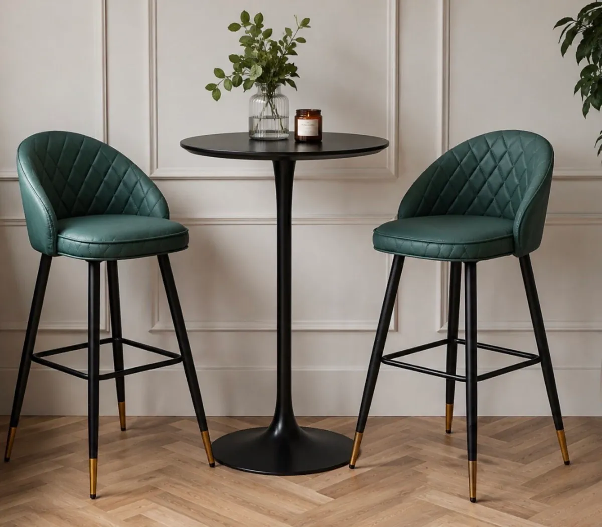 Clifton Green Faux Leather Barstools - Image 1