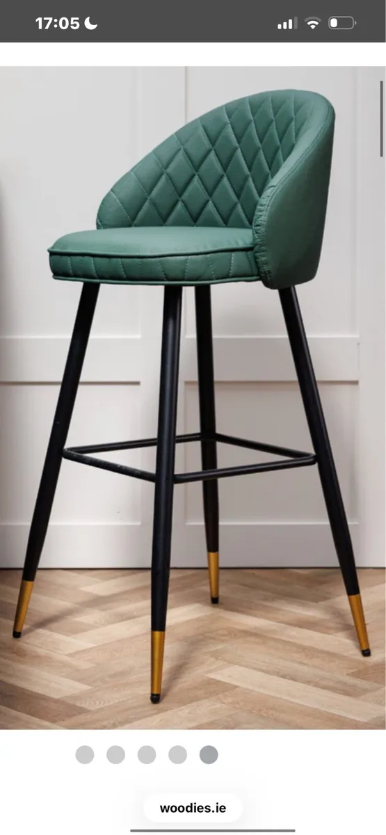 Clifton Green Faux Leather Barstools - Image 2