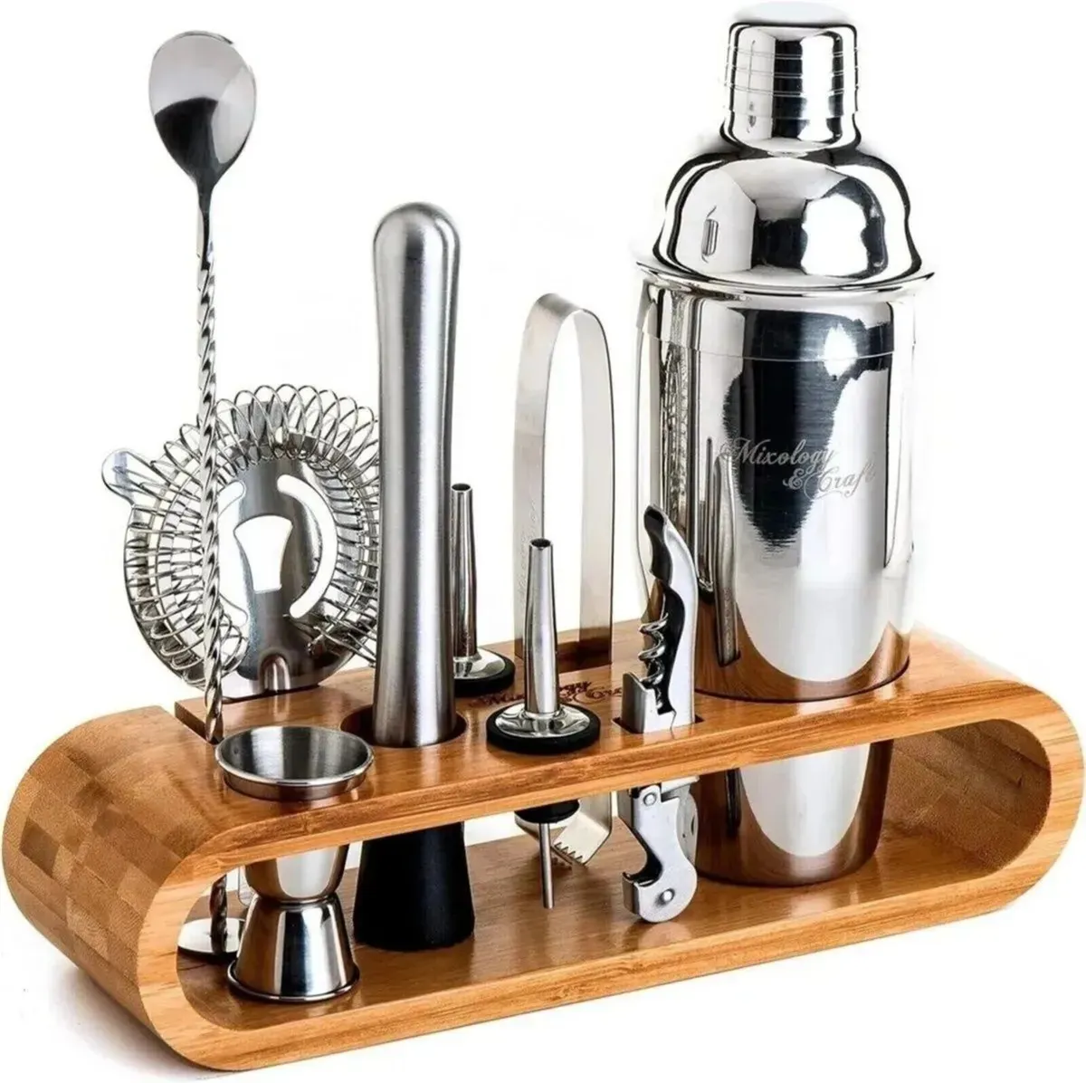 Cocktail Shaker Set Stainless Steel Bar Tools - Image 1