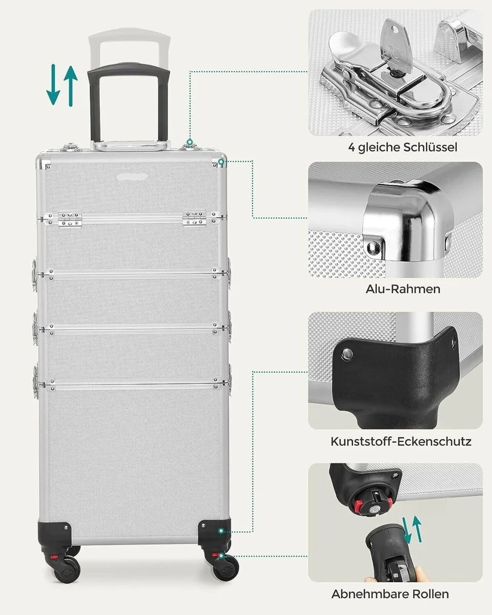 Makeup Trolley 4 in 1 Professional Beauty Case - Image 3