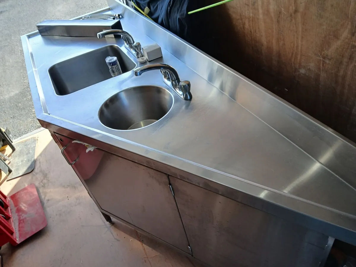 Staneless steel cabbinet double sink unit complete - Image 2