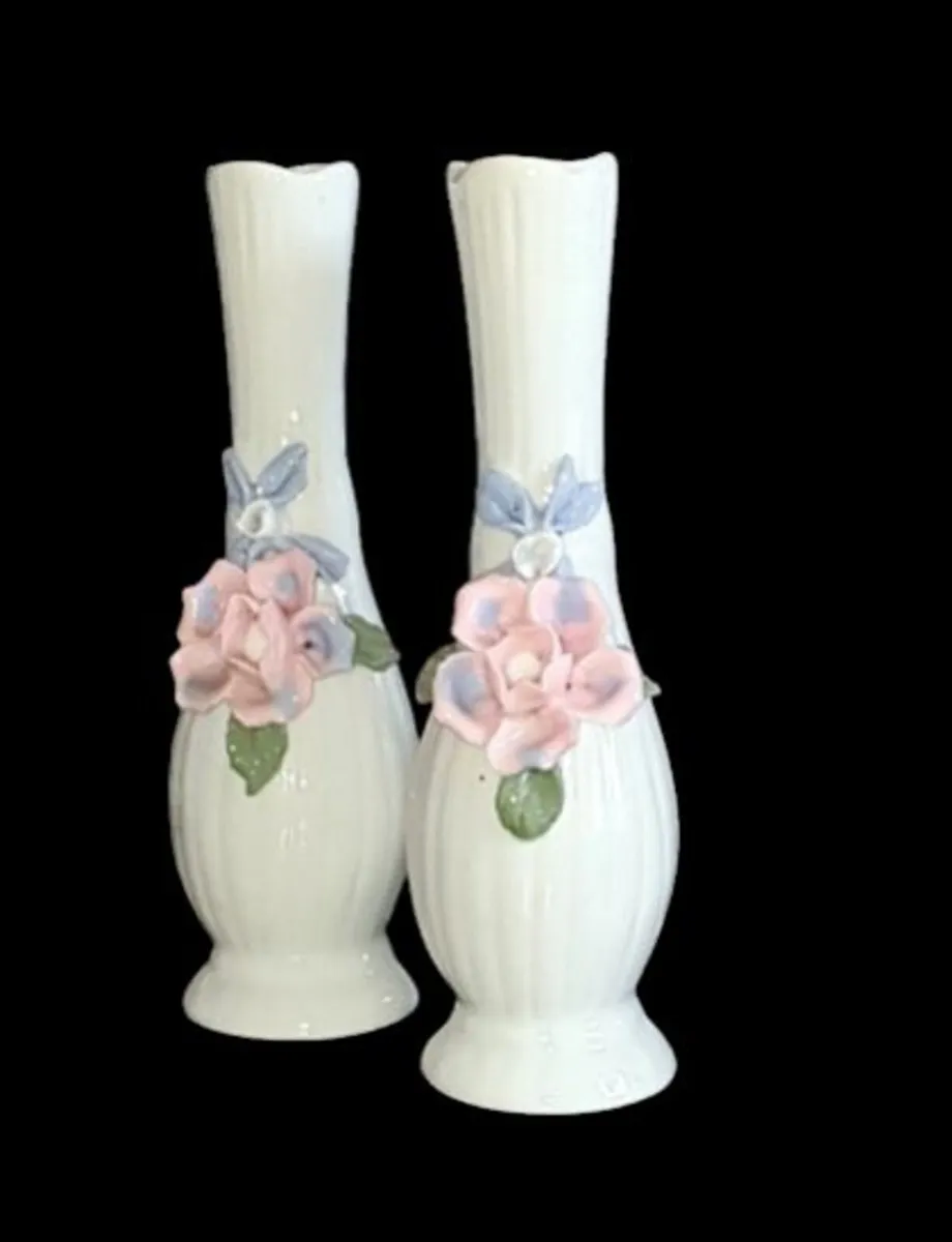 Pair of Vintage Porcelain Bud Vases-Pristine - Image 2