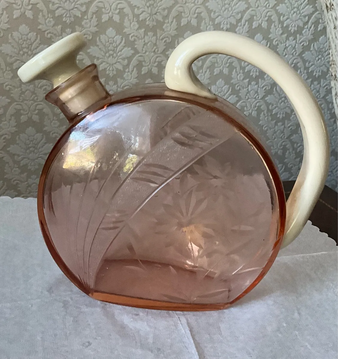 1930s Hortensja ART DECO Amber Decanter - Image 1