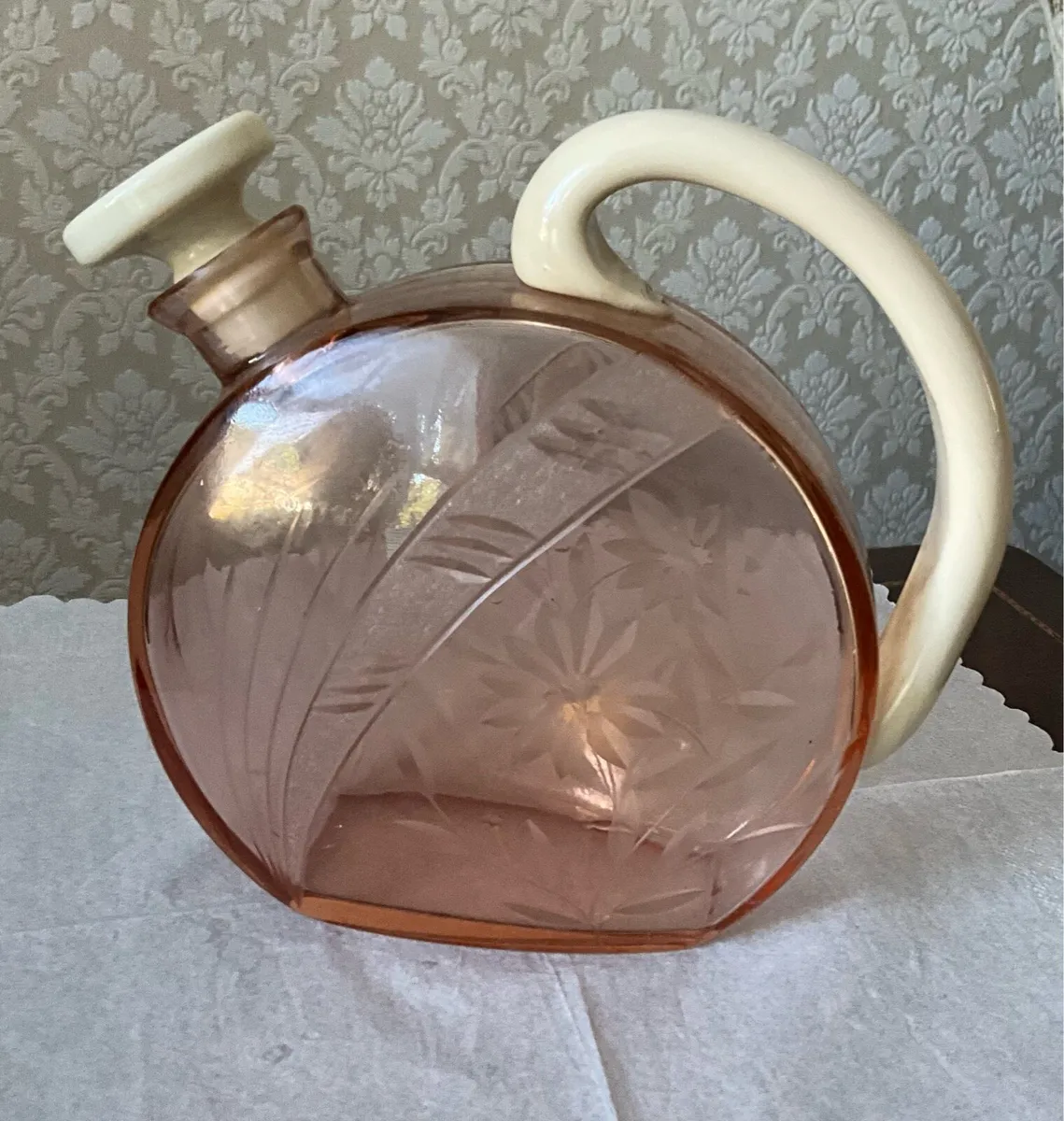 1930s Hortensja ART DECO Amber Decanter - Image 2