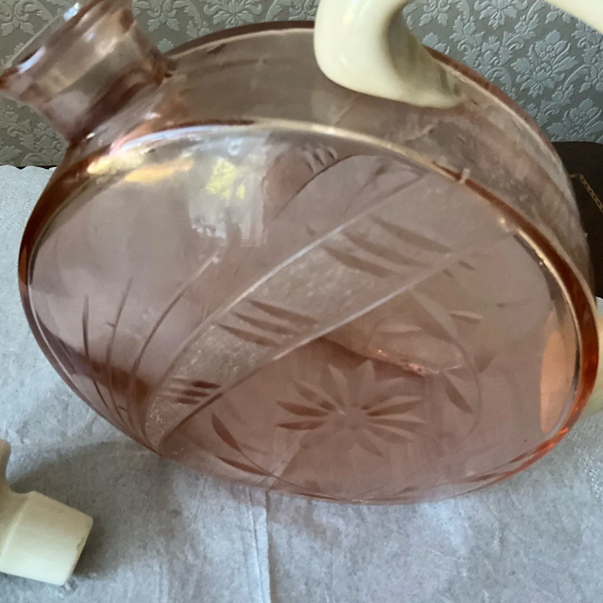 1930s Hortensja ART DECO Amber Decanter - Image 3