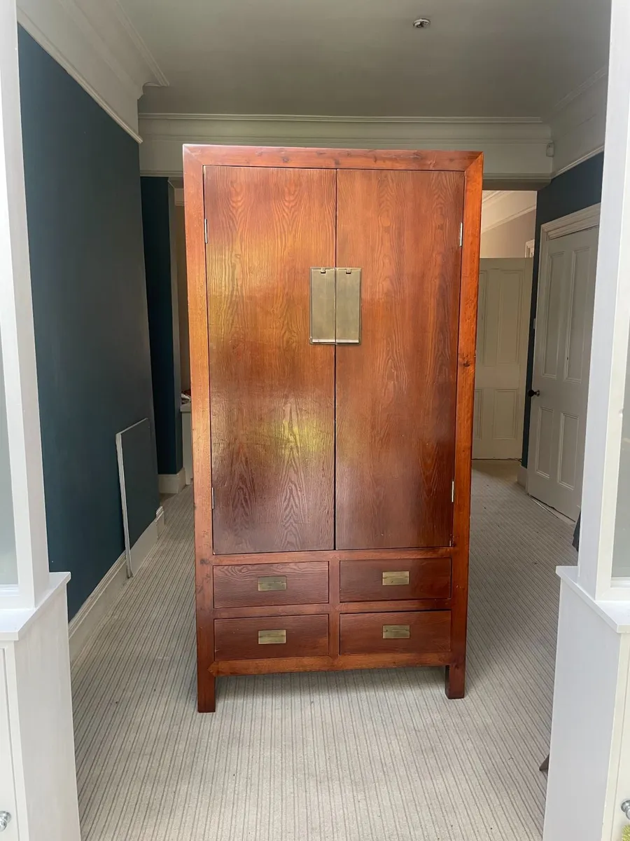 Solid Wood Double Wardrobe with Drawers- 2nd hand - Image 1