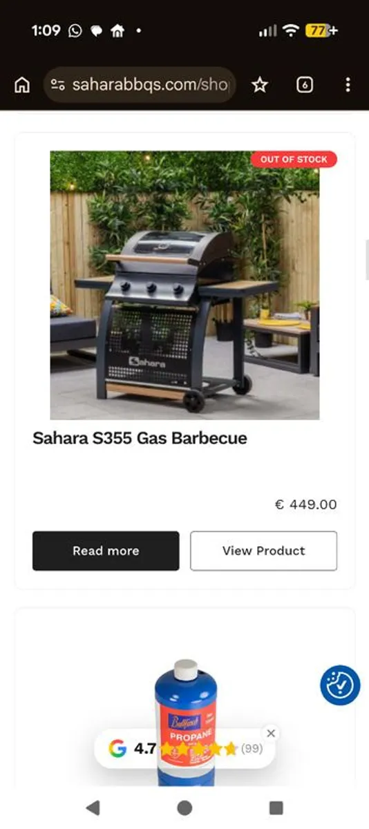 Sahara Gas BBQ 3 burner S355 - Image 1