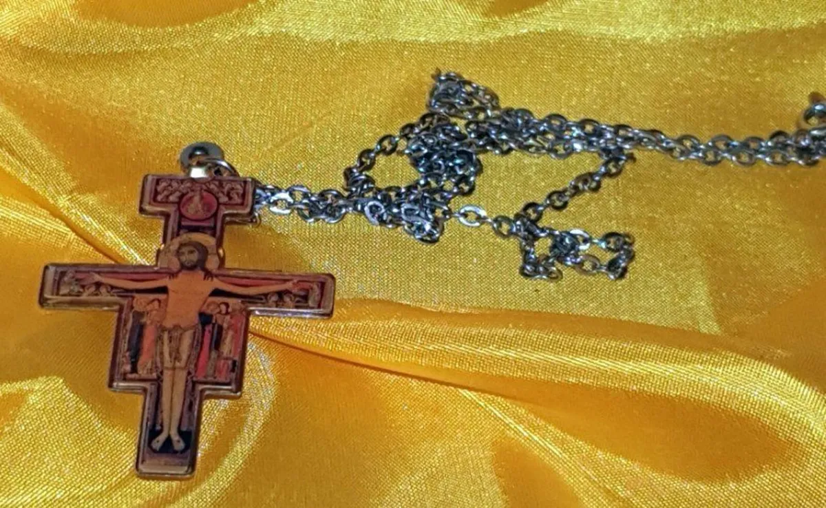 Vintage San Damiano Franciscan Cross Necklace - Image 4