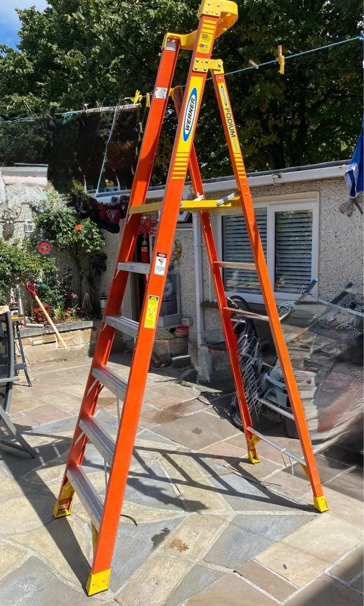 Werner fibreglass 6 thread platform ladder - Image 1