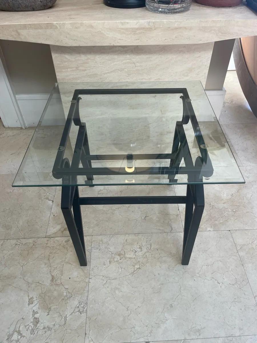 Bevelled Glass Topped Side Or Small Coffee Table