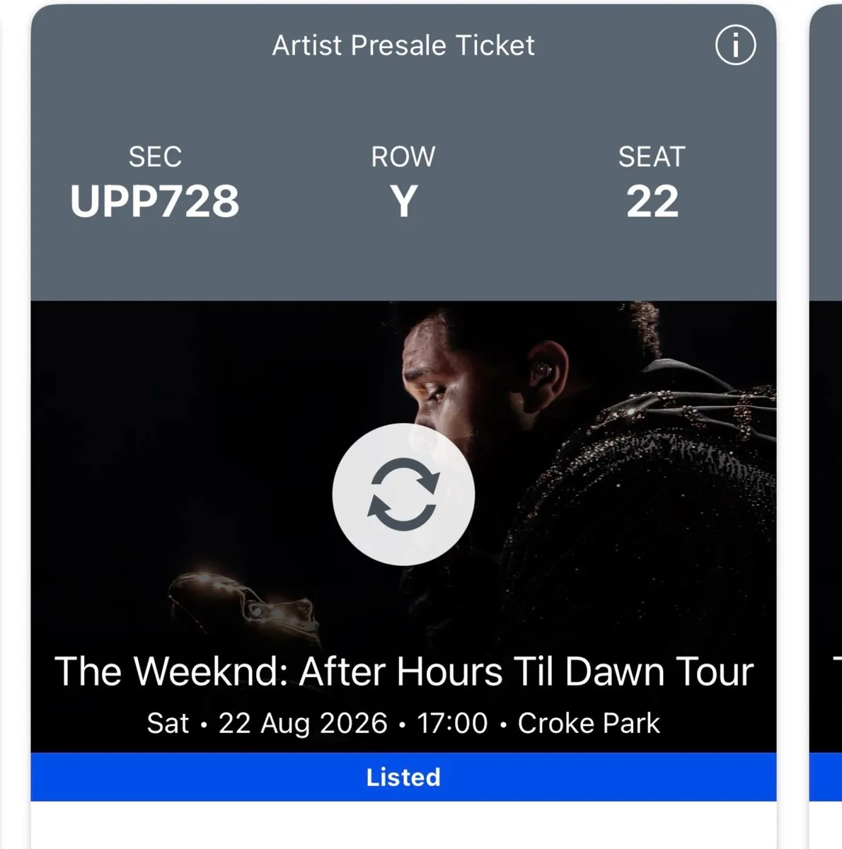 2x The Weeknd 22nd August Concert Tickets - Image 2