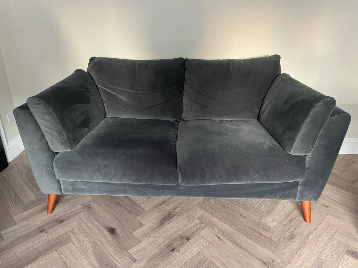 EZ Living 2 Seater Sofa Navy Velvet - Image 2