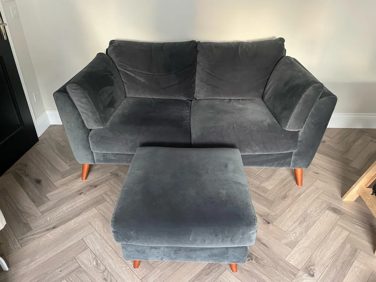 EZ Living 2 Seater Sofa Navy Velvet - Image 4