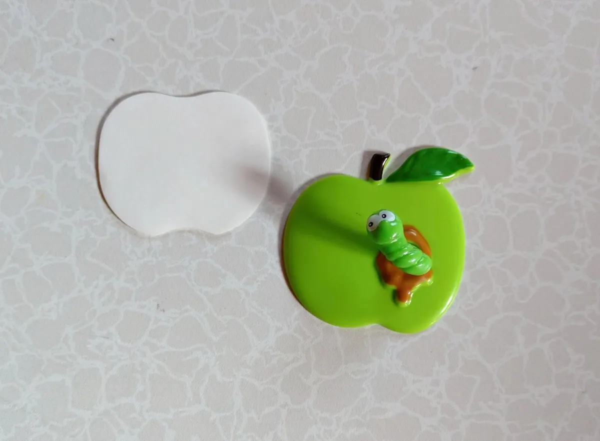Wall Hook, Plastic Apple, Worm (new). - Image 1