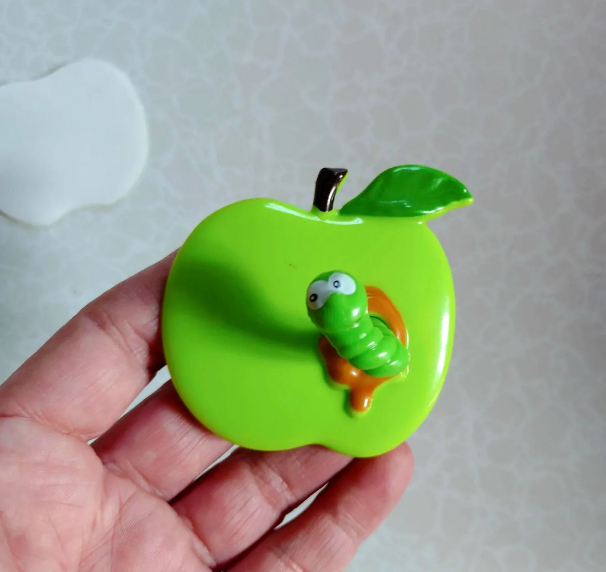 Wall Hook, Plastic Apple, Worm (new). - Image 4