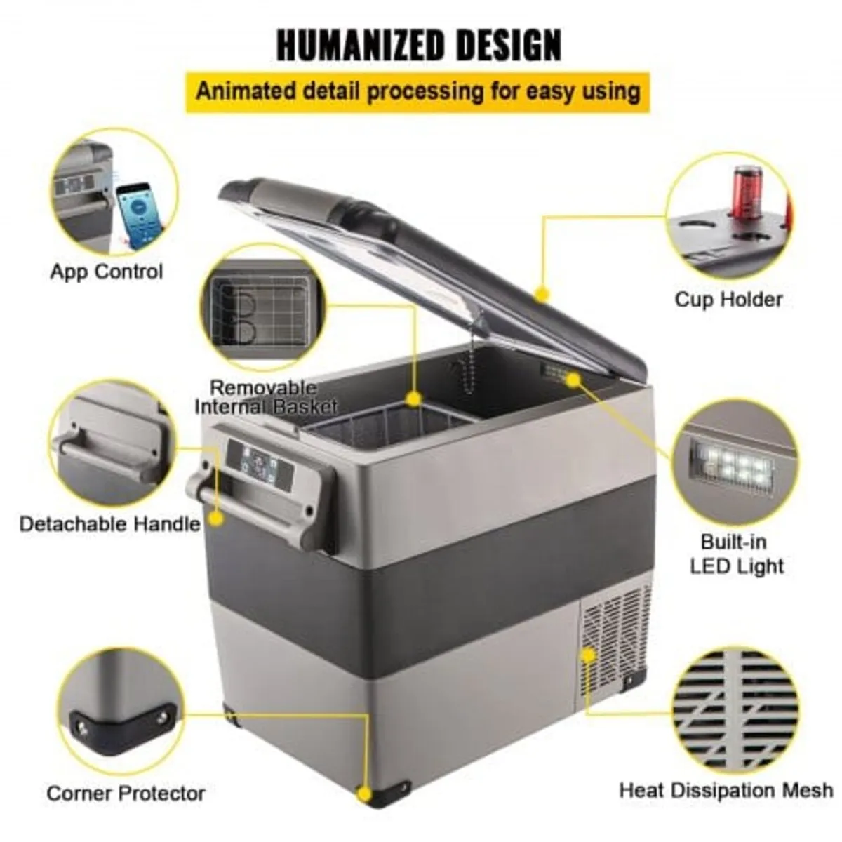 Portable Cool Box 55L Car Fridge 220 V Mini Fridge - Image 4
