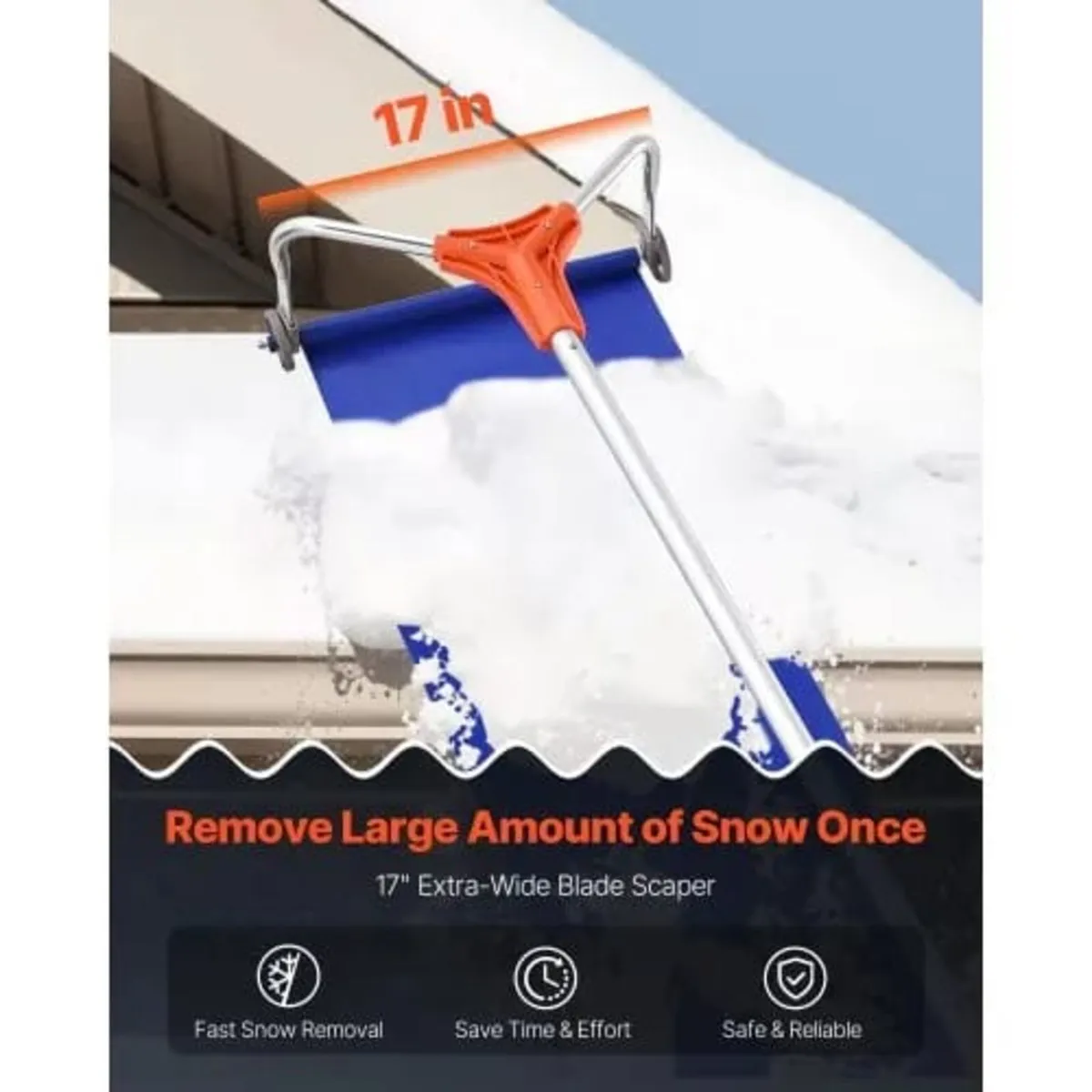 Snow Roof Rake, 27cm Aluminum Blade, 1.25-5.24 m A - Image 2