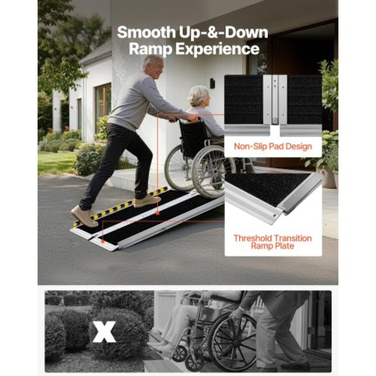 Portable Wheelchair Ramp, 1219.2 mm, Non-Slip Alum - Image 3