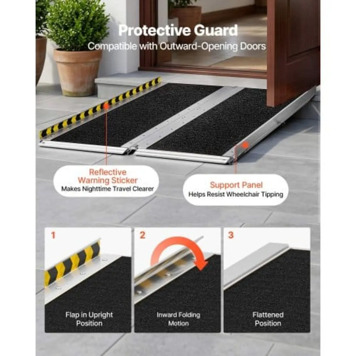 Portable Wheelchair Ramp, 1219.2 mm, Non-Slip Alum - Image 4