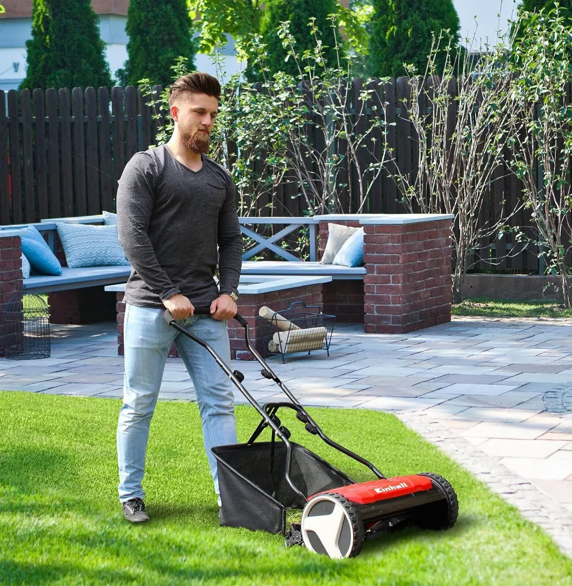 Hand Push Lawnmower Manual Lawn-Mower 38CM - Image 3