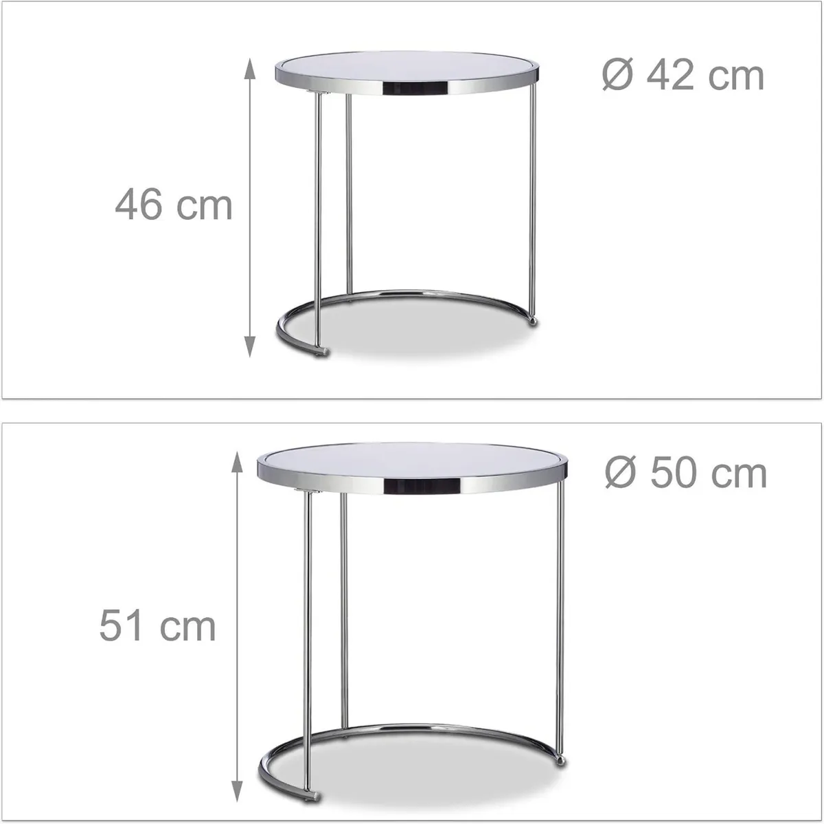 Nesting Tables Round Chrome Frame Modern Design - Image 3