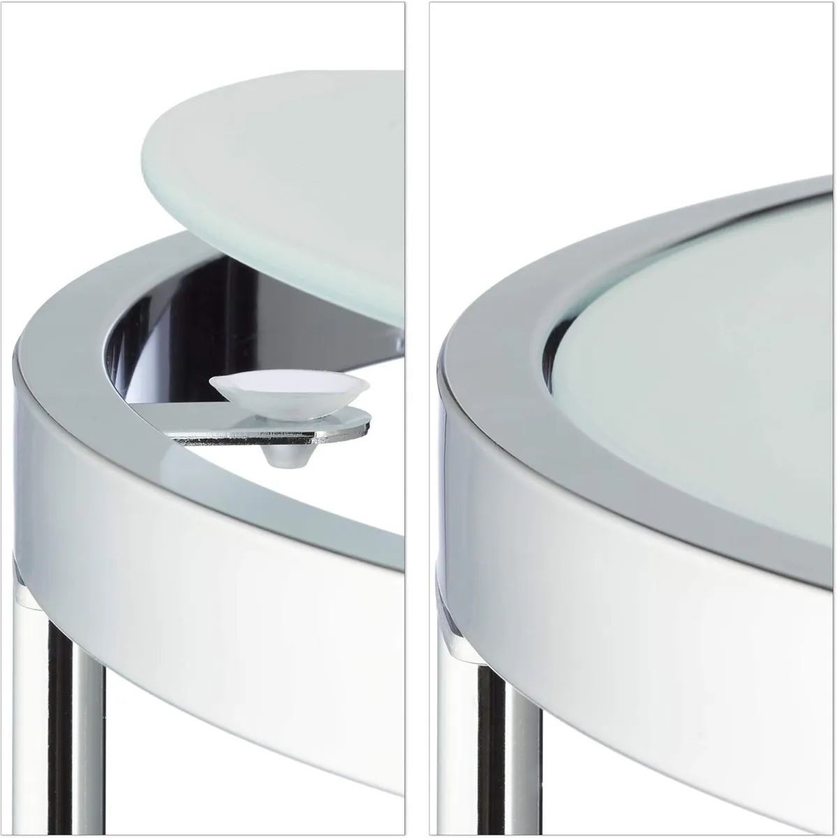 Nesting Tables Round Chrome Frame Modern Design - Image 4