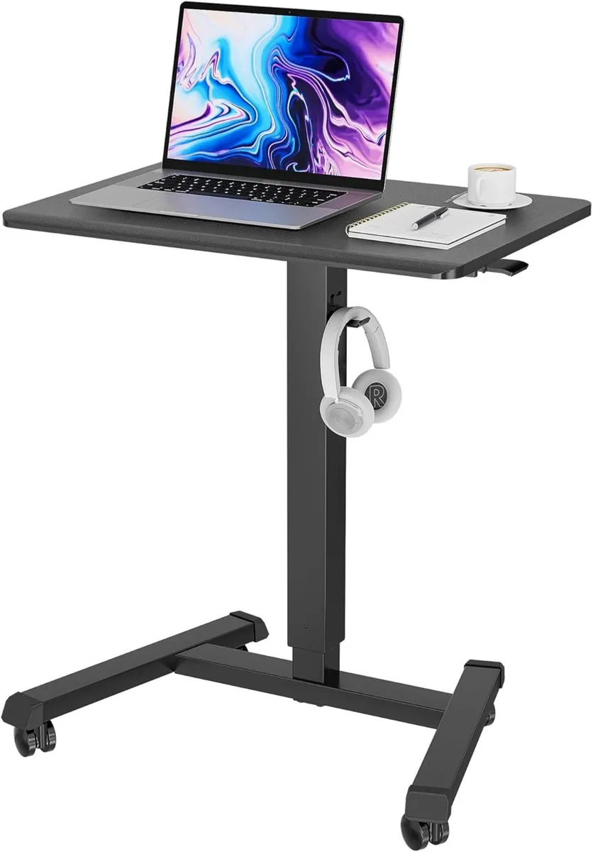 Mobile Standing Desk Height Adjustable with 4 - Image 1