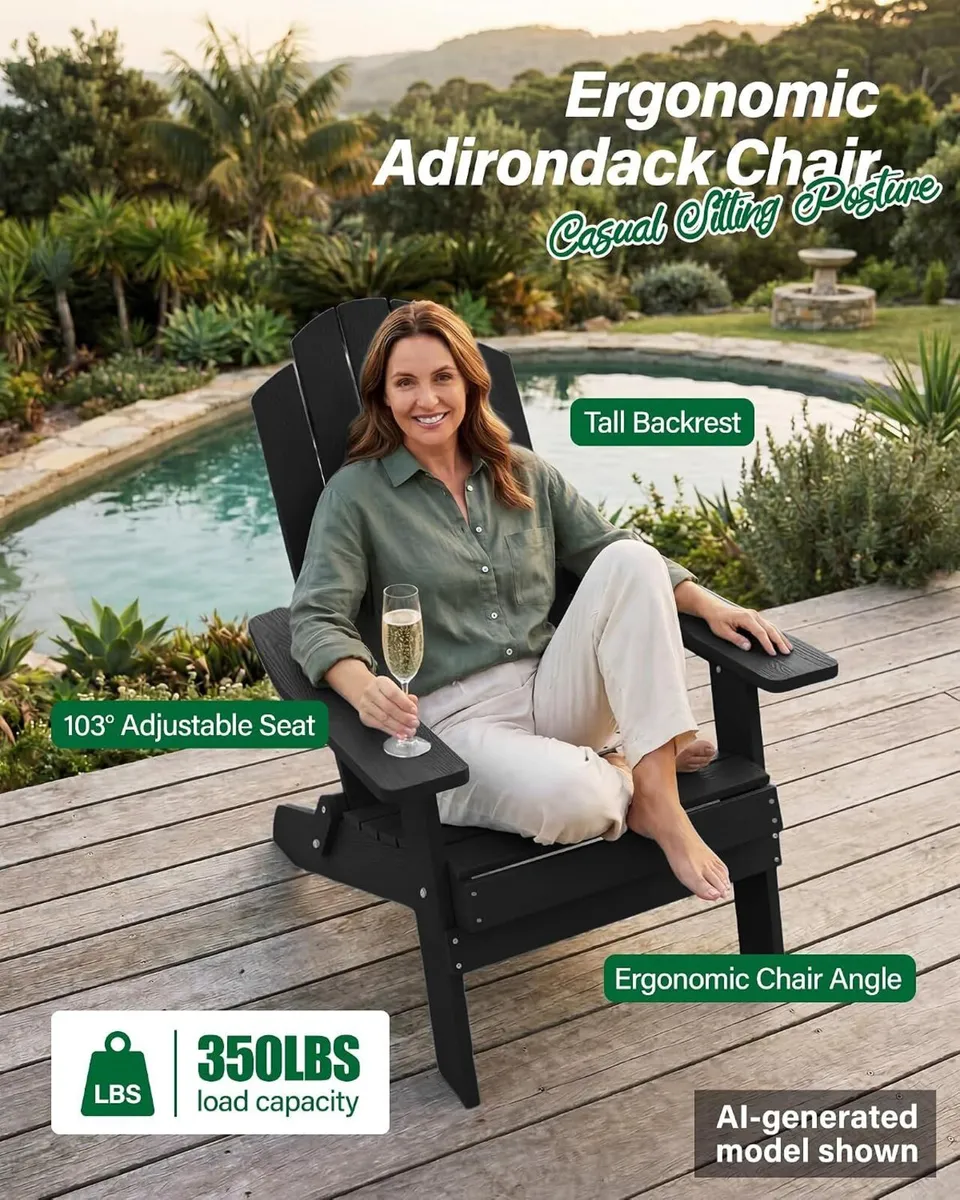 Folding Adirondack Chair for Outdoor: Modern - Image 3