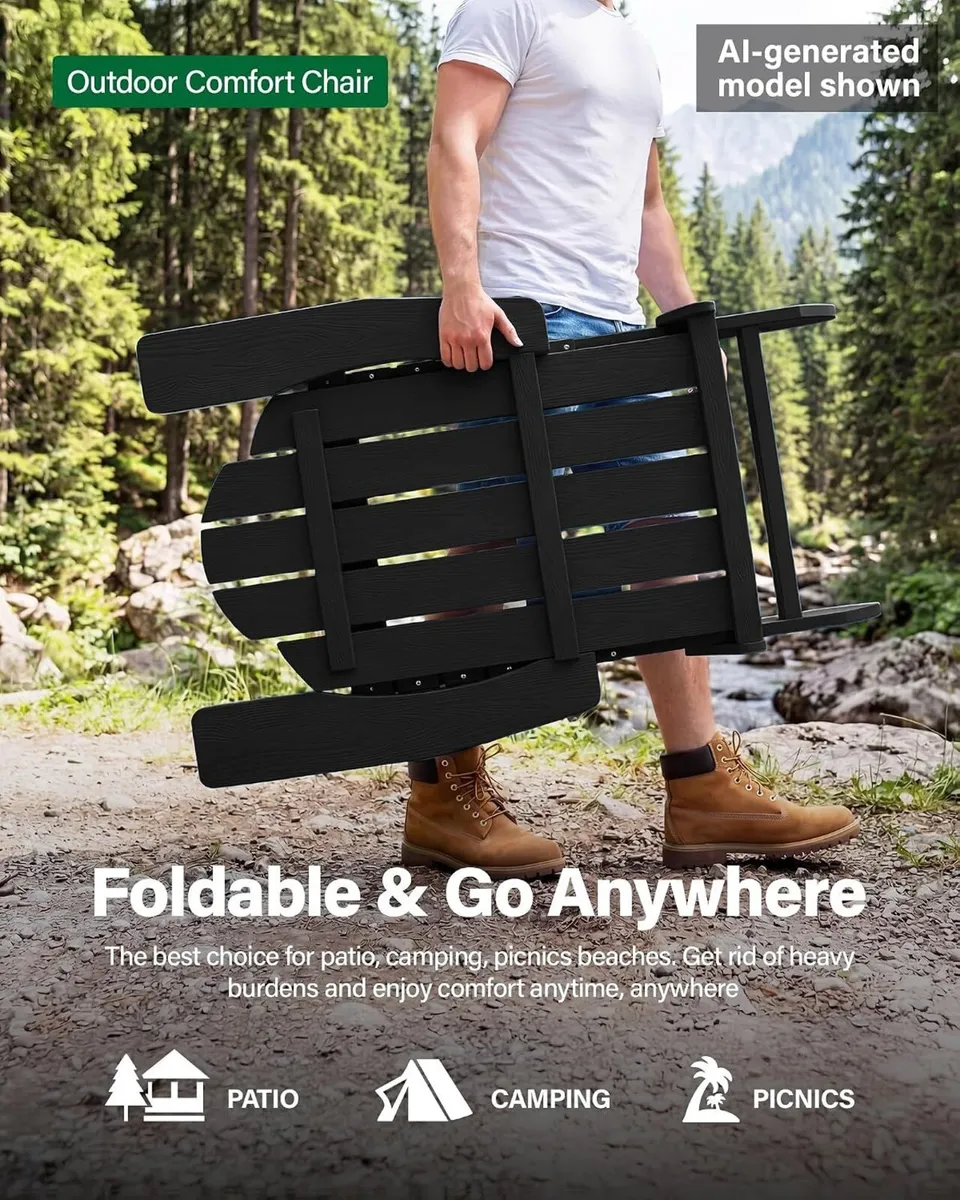 Folding Adirondack Chair for Outdoor: Modern - Image 4