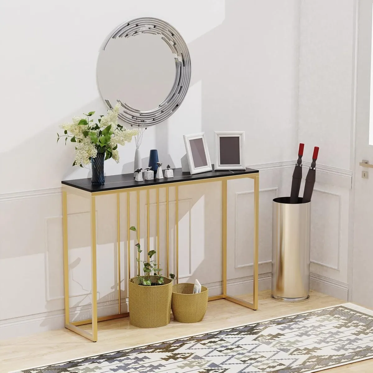 100CM Long Hallway Console Table Sintered Stone - Image 2