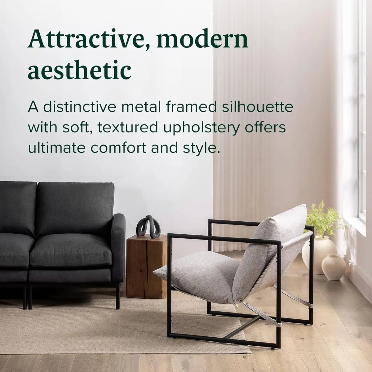 Aidan Sling Accent Armchair Oatmeal - Image 3